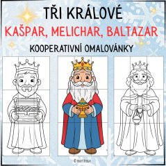 KOOPERATIVNÍ OMALOVÁNKY – TŘI KRÁLOVÉ (KAŠPAR, MELICHAR, BALTAZAR)
