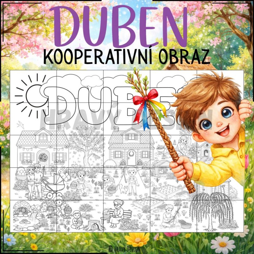 Duben - kooperativní obraz