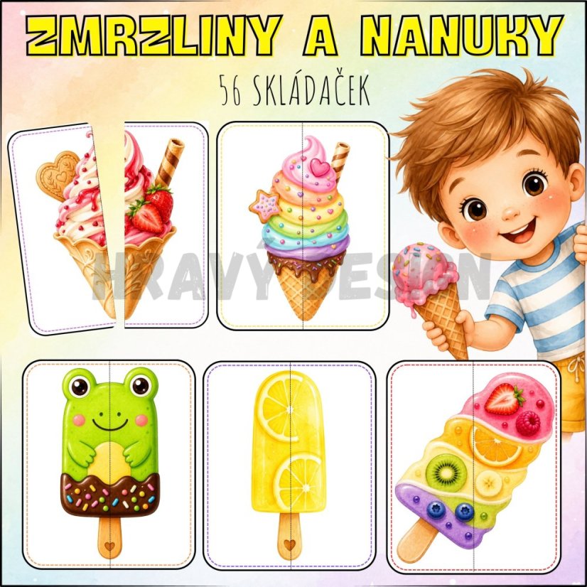 Zmrzliny a nanuky - skládačky
