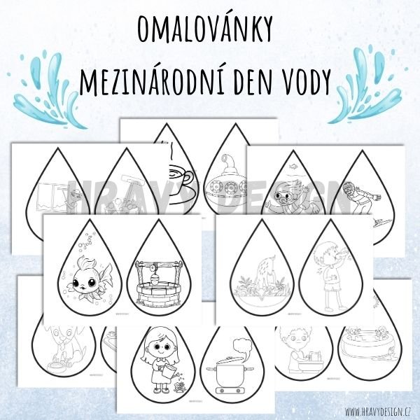Foto: Světový den vody - omalovánky - kapky