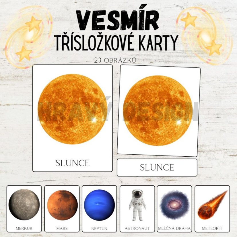 Foto: Třísložkové karty - Vesmír 