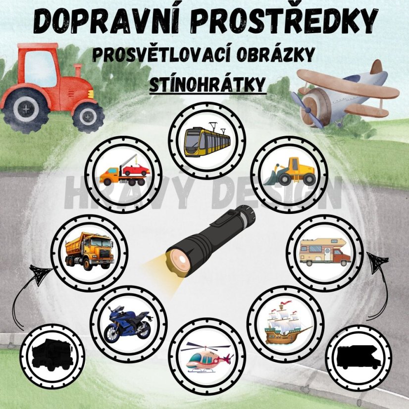 Foto: Prosvětlovací obrázky - dopravní prostředky mš