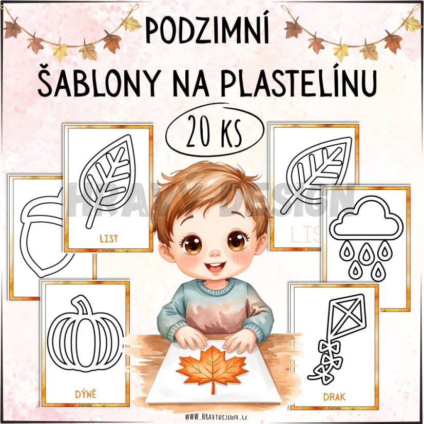 Podzimní šablony na plastelínu 