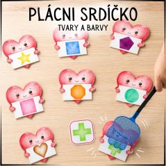 Hra s plácačkou - plácni srdíčko - barvy a tvary - PDF