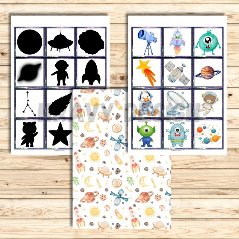 Vesmír - stínové (nebo klasické) pexeso