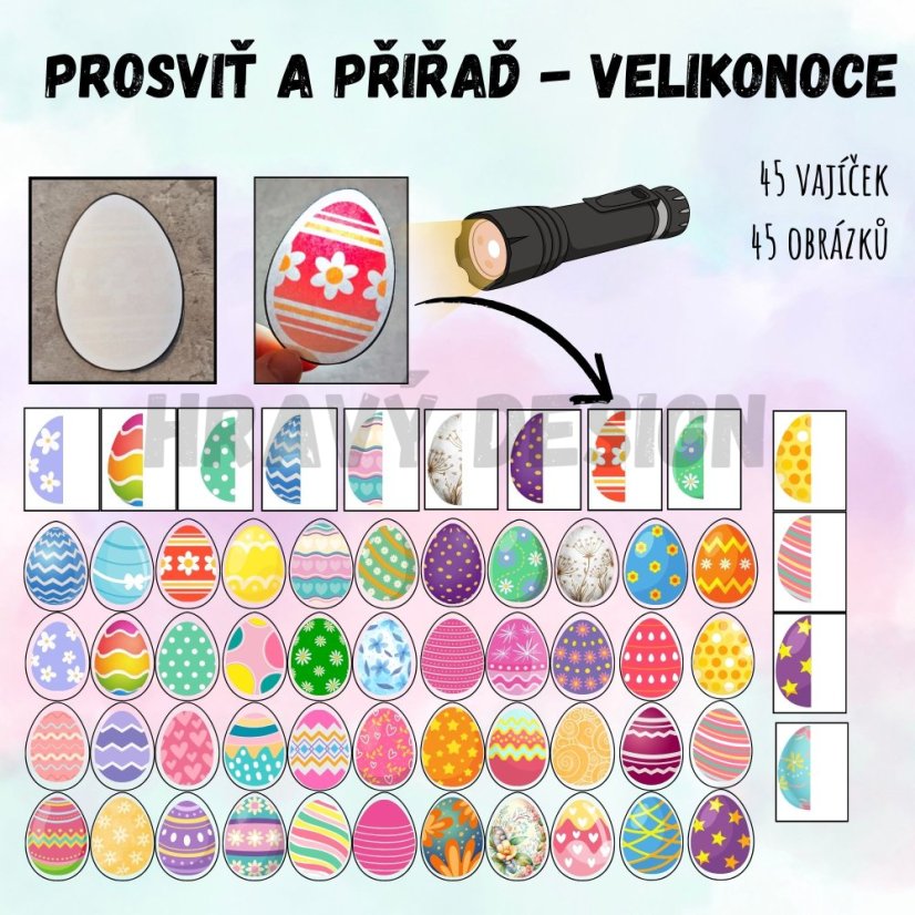 Foto: Velikonoční hra – Prosvětlovací obrázky s velikonočními vajíčky