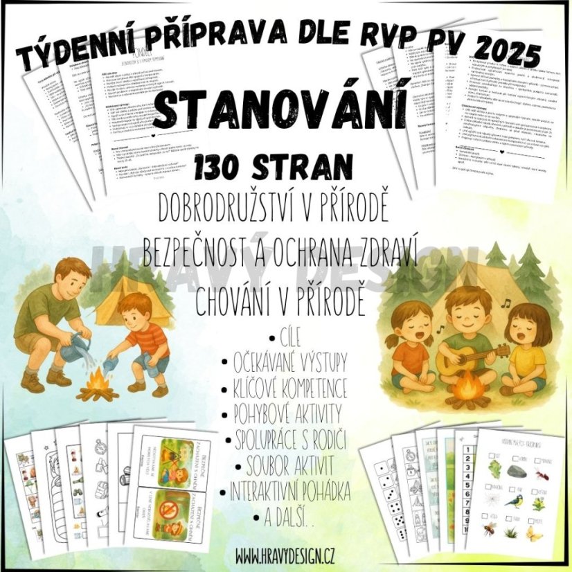 Foto: Stanování/kempování - týdenní plán