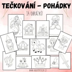 Foto - tečkování vatovými tyčinkami - pohádky 