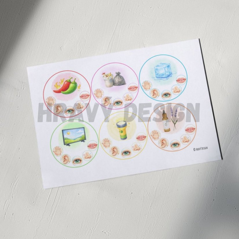 Lidské smysly - kolíčkování