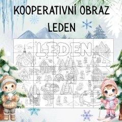 Kooperativní obraz - Leden - PDF pro děti 