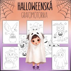 Halloweenská grafomotorika - omalovánky
