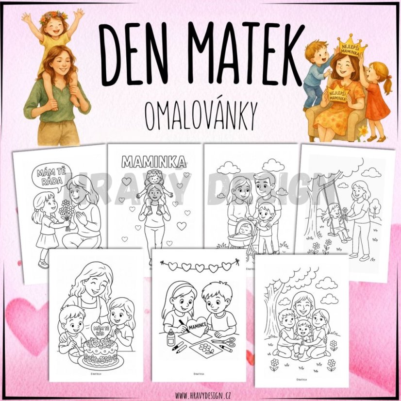 Den matek - Omalovánky