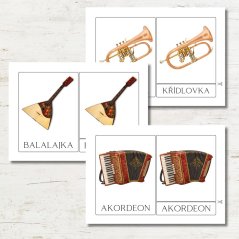 Hudební nástroje - třísložkové karty