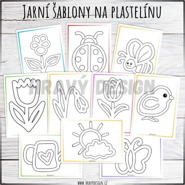 Foto: Jarní šablony na plastelínu - Hravý Design 