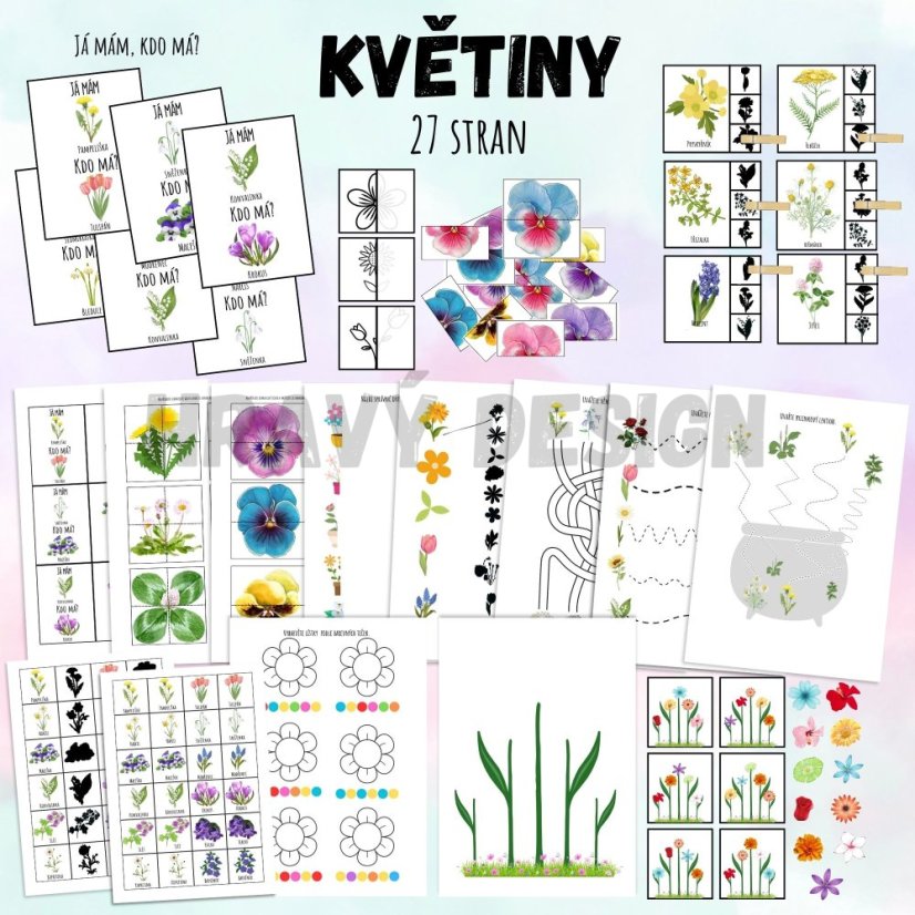 Foto: Jarní květiny pracovní listy - Hravý Design 