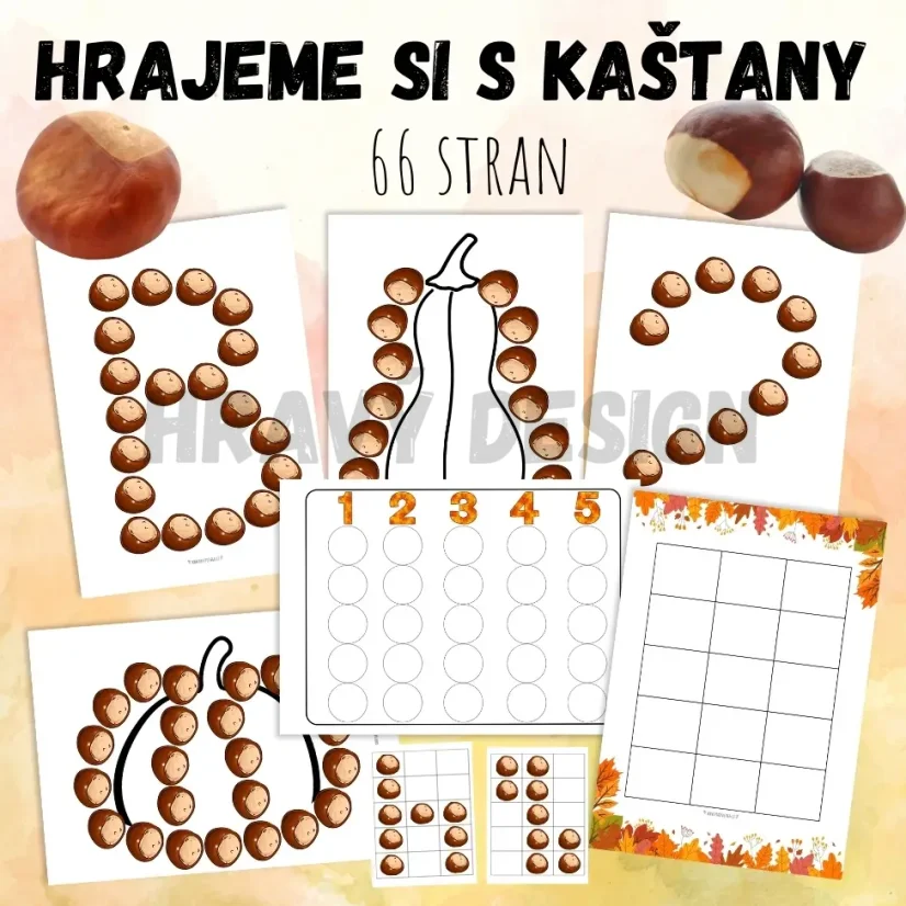 Tvoříme z kaštanů: Šablony pro děti - Hravý Design 