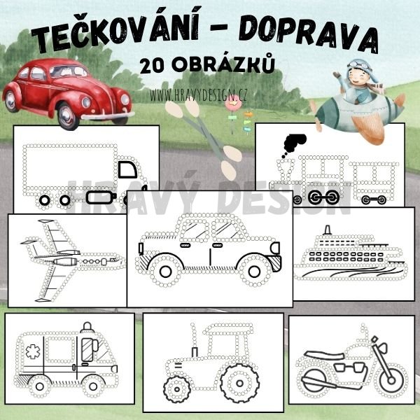 Foto: Tečkování - dopravní prostředky mš