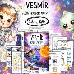 Vesmír - velký soubor aktivit - pracovní listy pro děti 