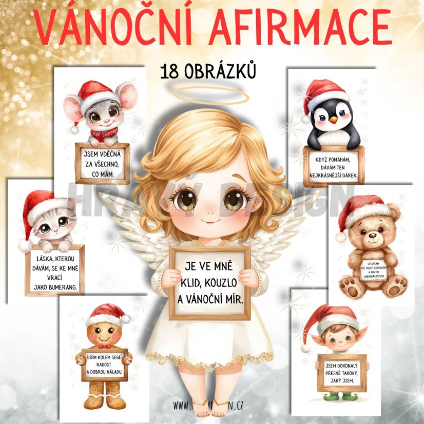 Vánoční afirmace - vánoční výzdoba - pdf