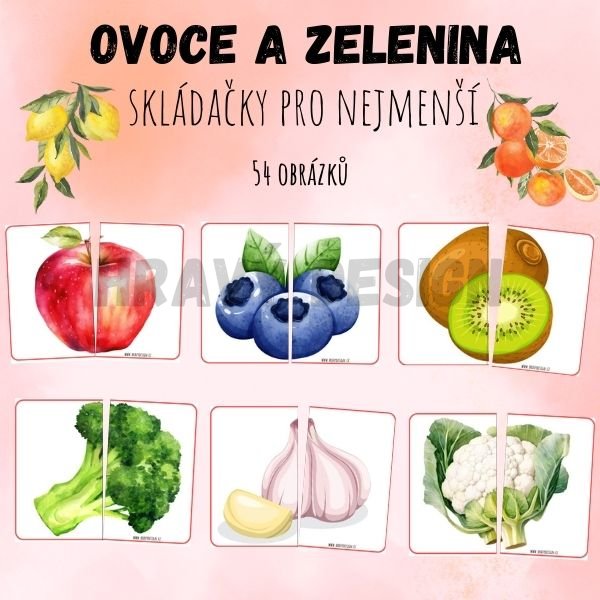 OVOCE A ZELENINA - Skládačka pro nejmenší