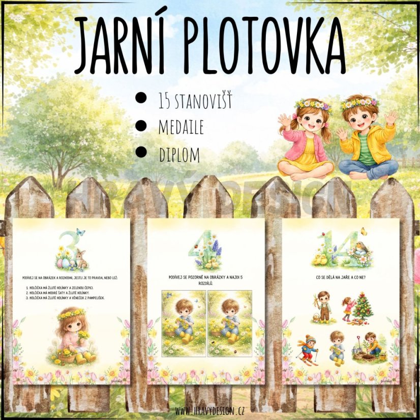 Jarní plotovka/stezka - PDF materiály pro děti 