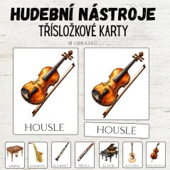 Třísložkové karty - Hudební nástroje