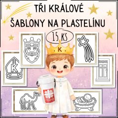 Tři králové - šablony, podložky na plastelínu, modelínu 