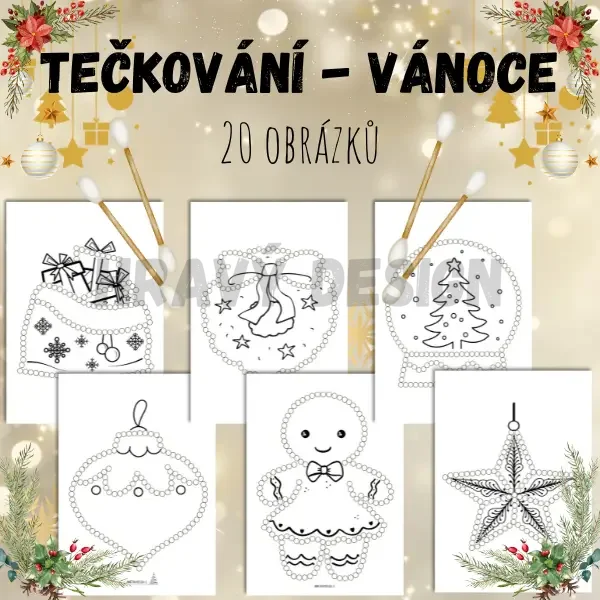Tečkované obrázky - Vánoce
