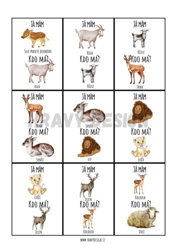 JÁ MÁM, KDO MÁ?  - ZVÍŘATA A JEJICH MLÁĎATA