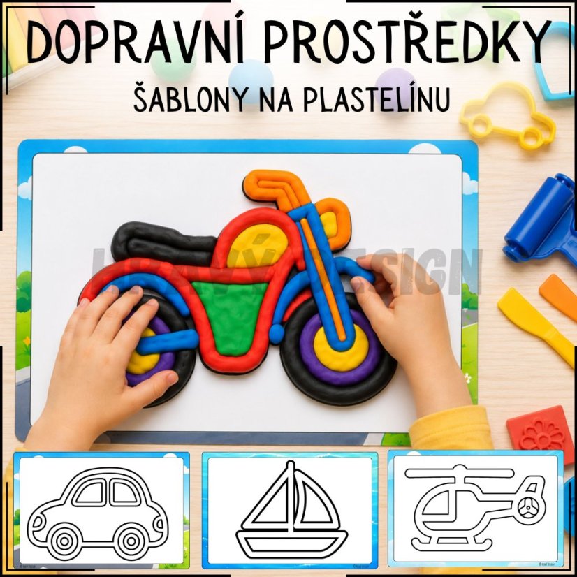Doprava - Šablony na plastelínu